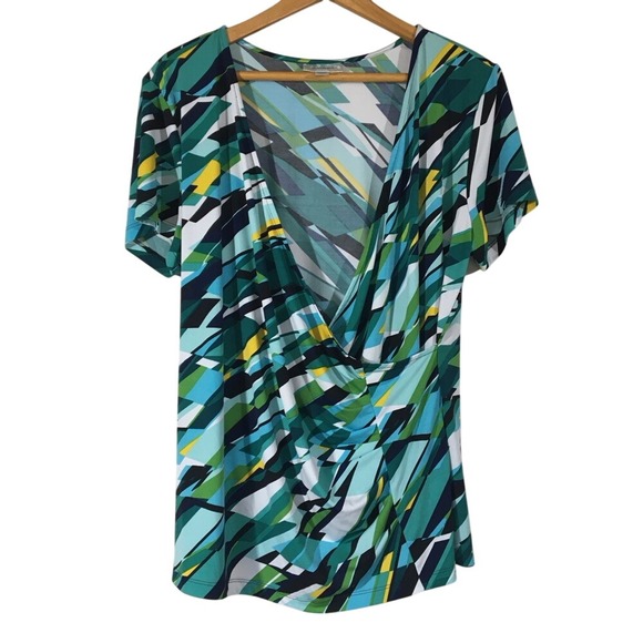 Dress Barn Tops - Dress Barn Drapey Suplice Short Sleeve Career Top